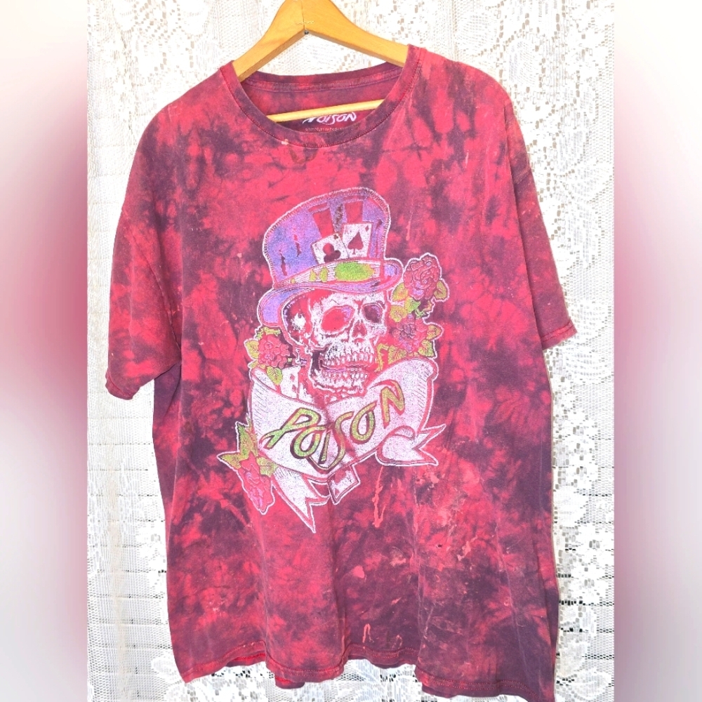 Poison Concert T-shirt, Tie Dye, Short Sleeve, Mens XL